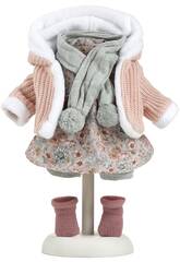 Conjunto Muñeca 42 cm Con Chaqueta Con Capucha, Bufanda y Calcetines