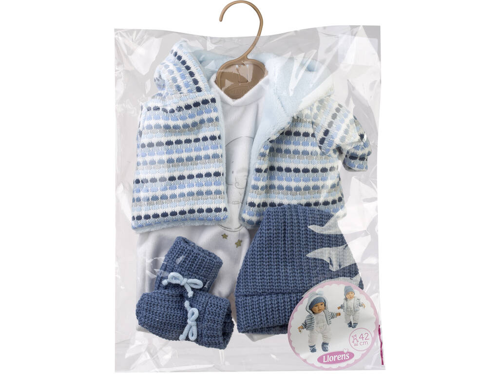Set bambola 42 cm Giacca a righe con cappuccio e berretto