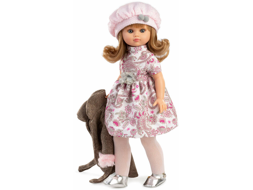 Bambola Fany con cappotto e cappello rosa da 40 cm