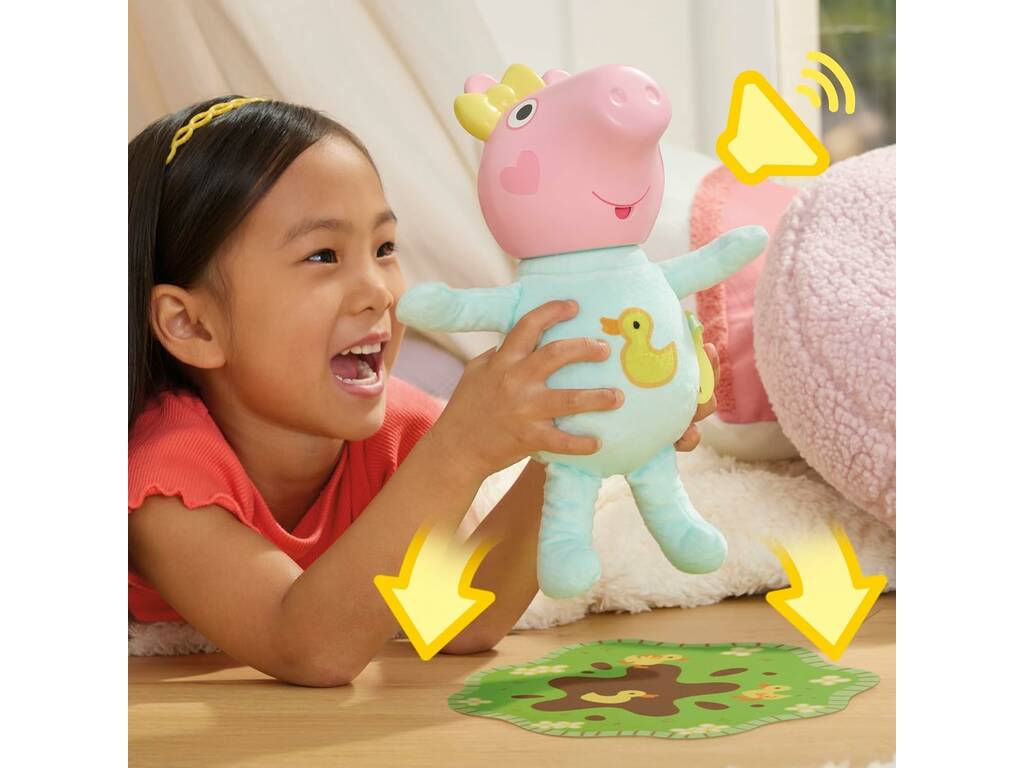 Peppa Pig Evie Gruñidos y Abrazos de 20 cm con Sonidos