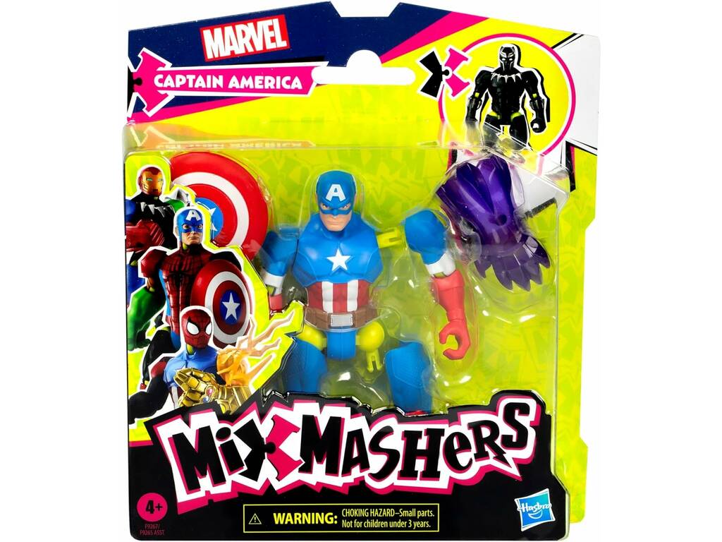 Marvel MixMashers Figura base Capitan America con accessori