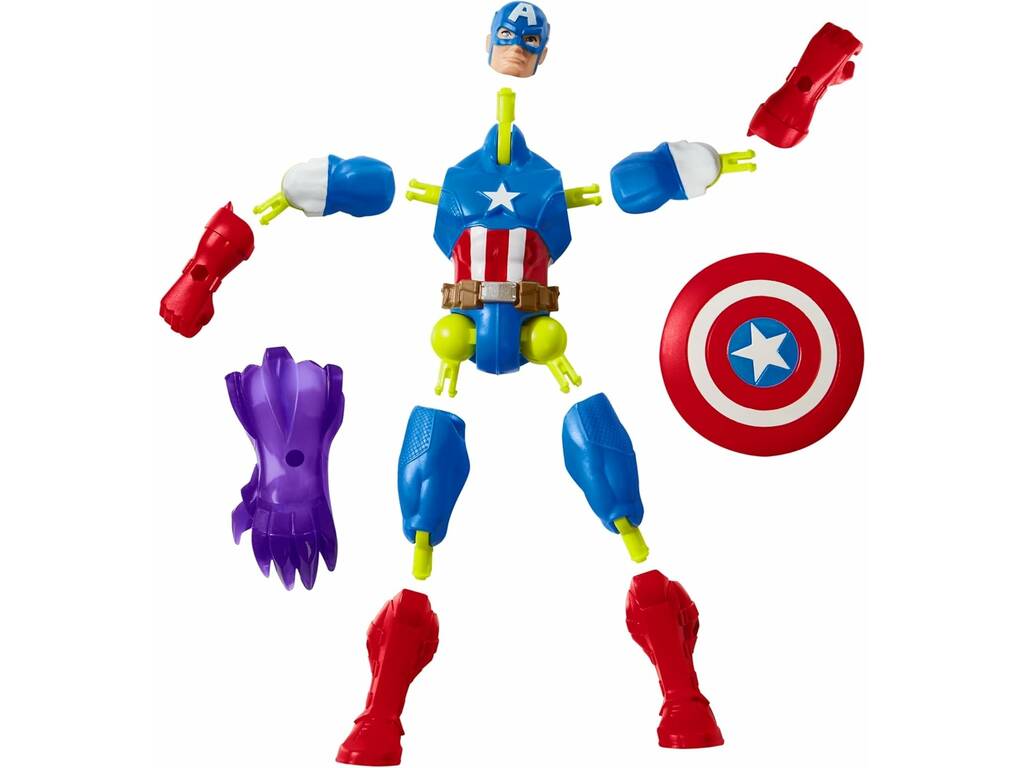 Marvel MixMashers Figura base Capitan America con accessori