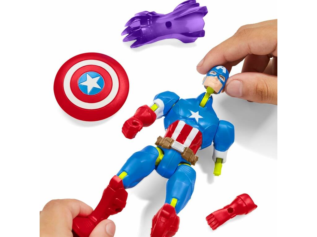 Marvel MixMashers Figura base Capitan America con accessori