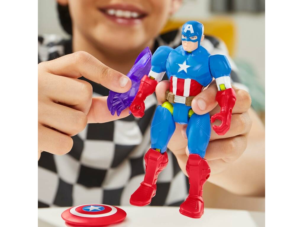 Marvel MixMashers Figura base Capitan America con accessori