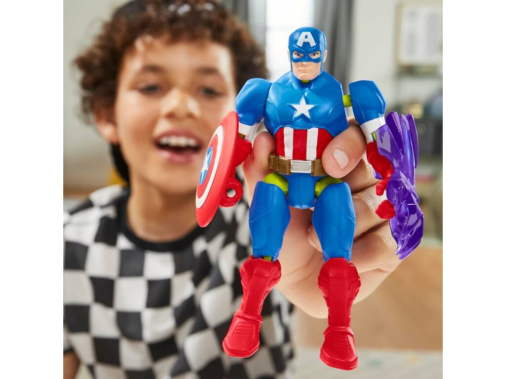Marvel MixMashers Figura base Capitan America con accessori