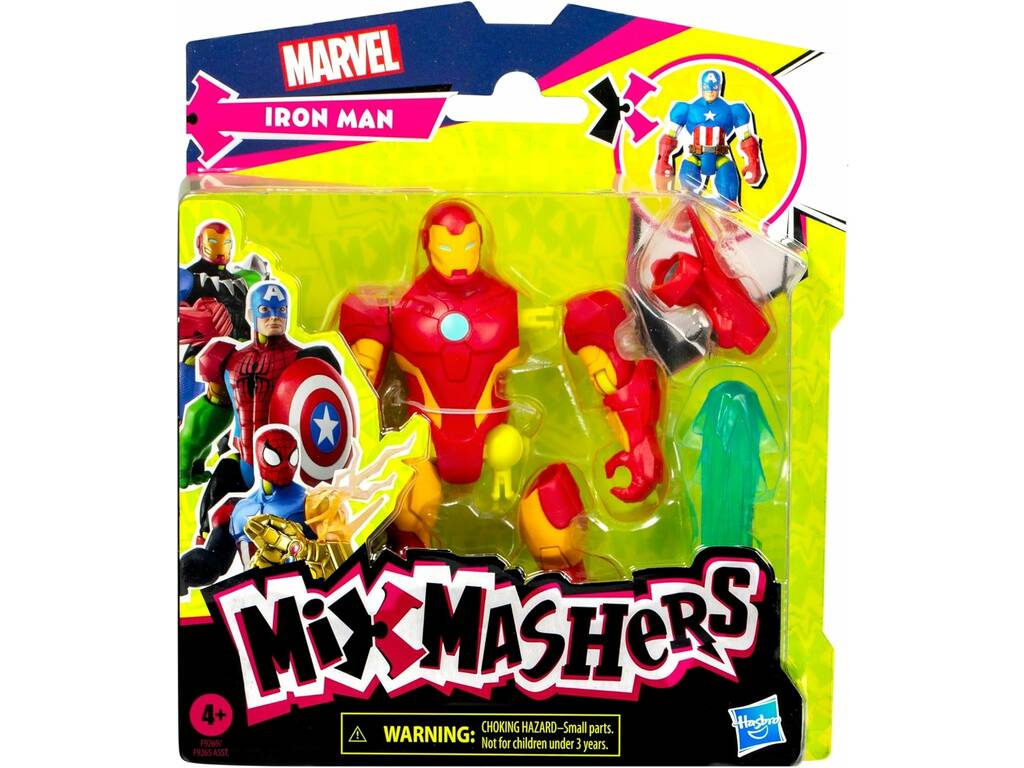 Marvel MixMashers Figura base Iron Man con accessori