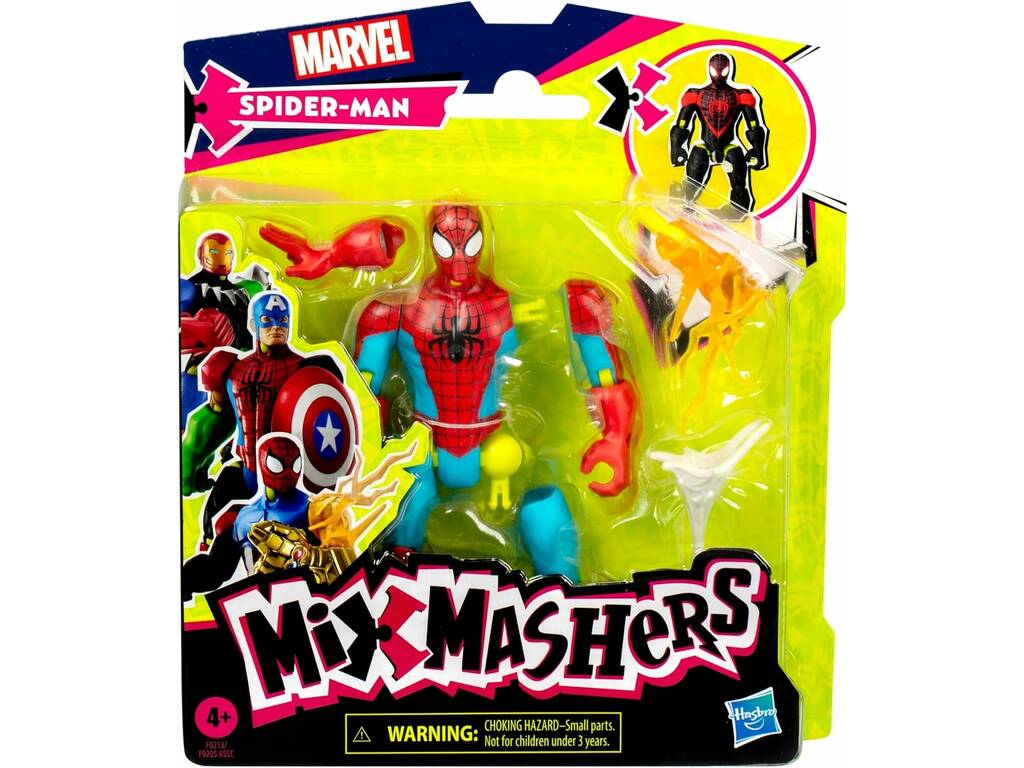 Marvel MixMashers Figura base Spiderman con accessori