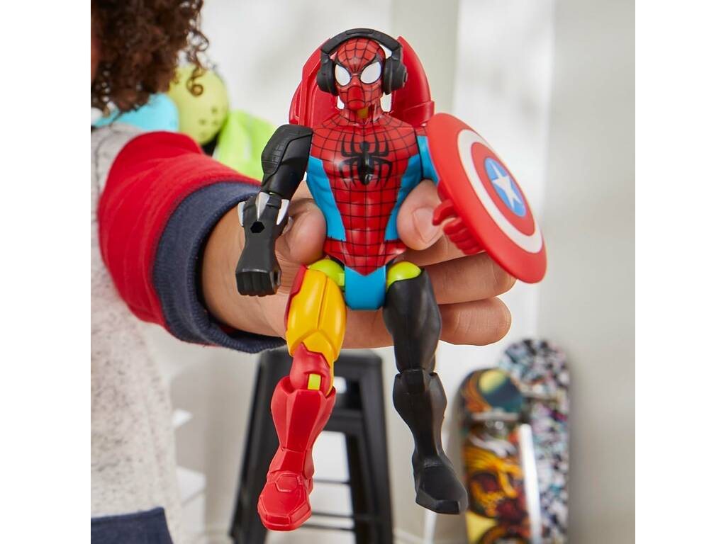 Marvel MixMashers Figura base Spiderman con accessori