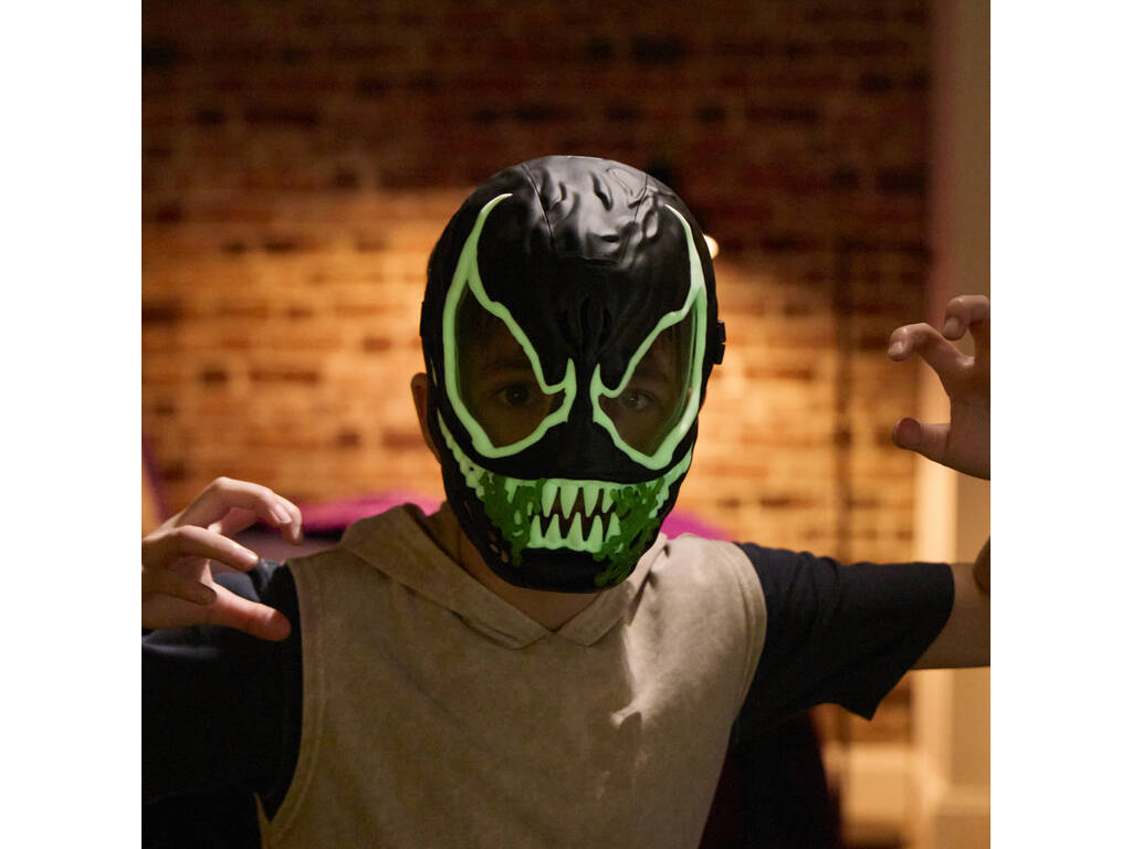 Marvel Spiderman Maschera Venom fluorescente con suoni