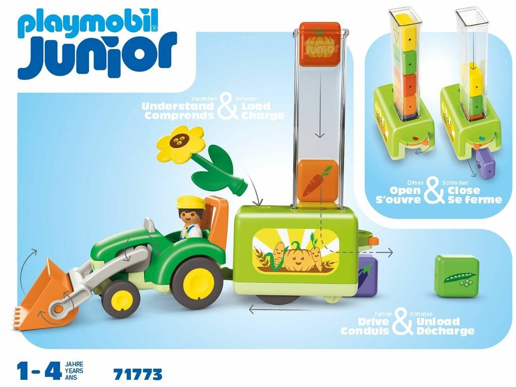 Playmobil Junior Tractor con Sembradora de Carga y Descarga