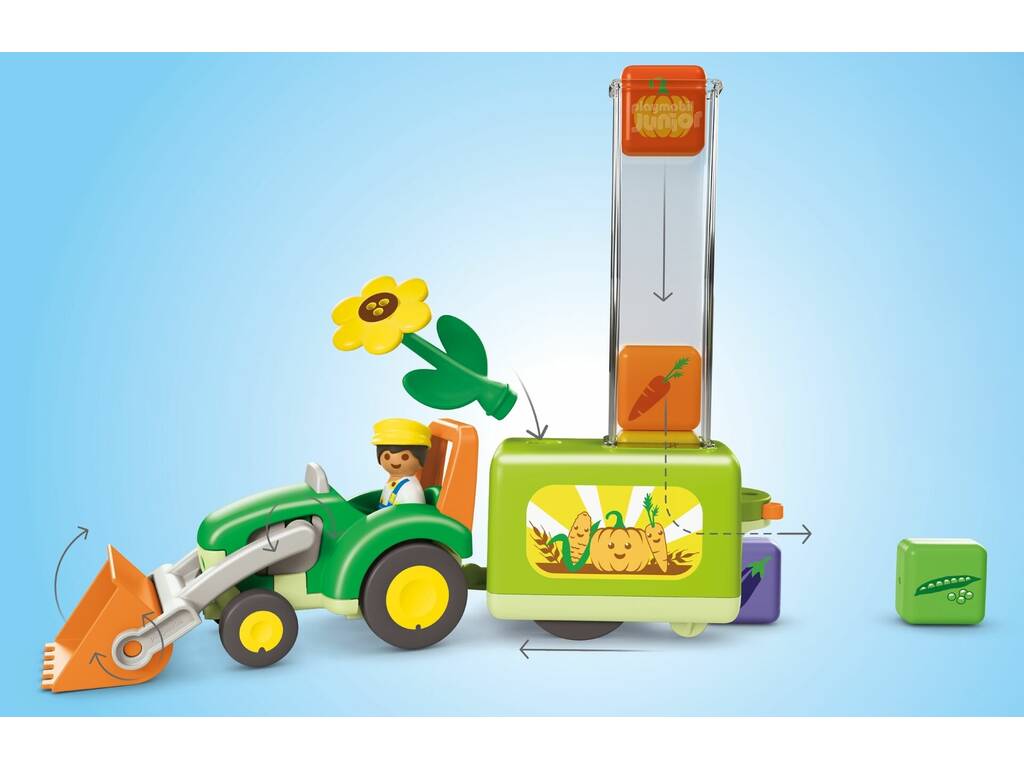 Playmobil Junior Tractor con Sembradora de Carga y Descarga