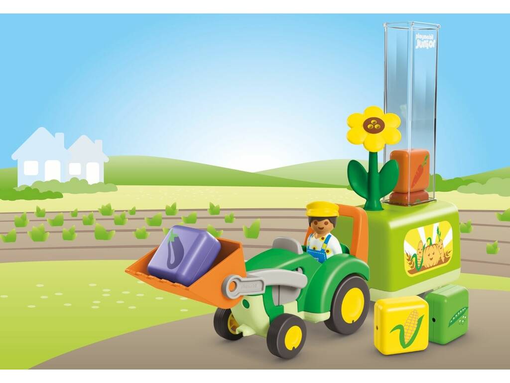 Playmobil Junior Tractor con Sembradora de Carga y Descarga