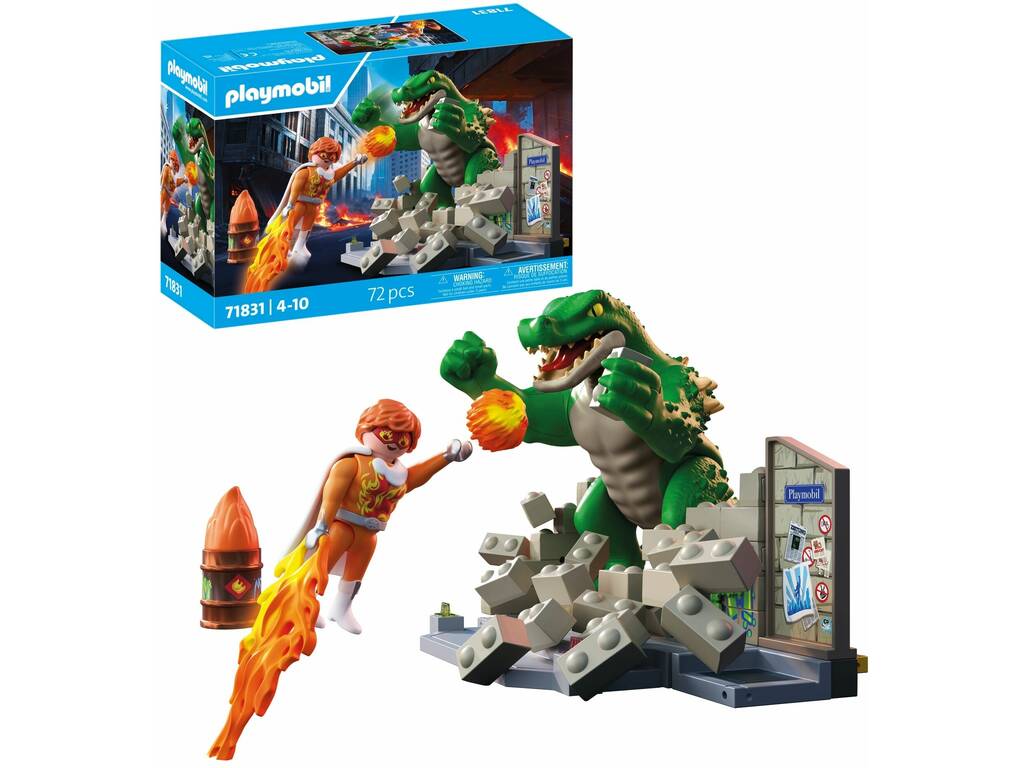 Playmobil Héros combat contre le lézard géant