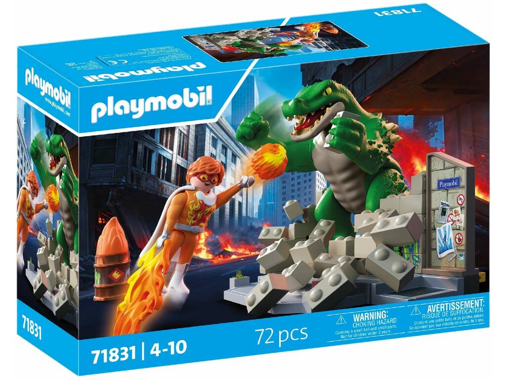 Playmobil Héros combat contre le lézard géant