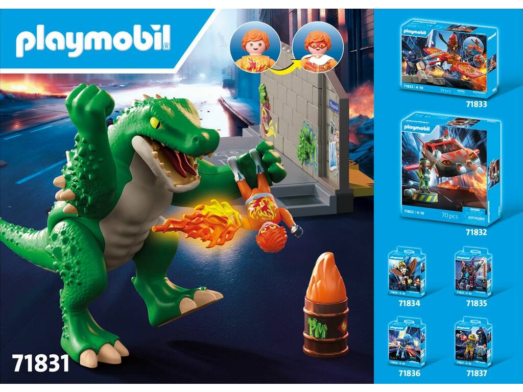 Playmobil Héros combat contre le lézard géant