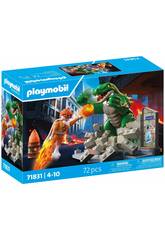 Playmobil Héros combat contre le lézard géant