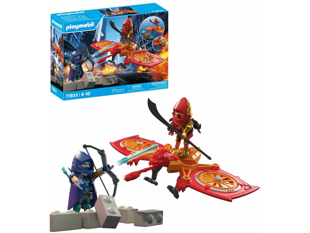 Playmobil Held mit Drohne gegen bösen Ninja