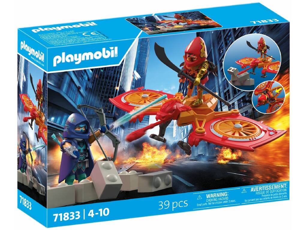 Playmobil Held mit Drohne gegen bösen Ninja