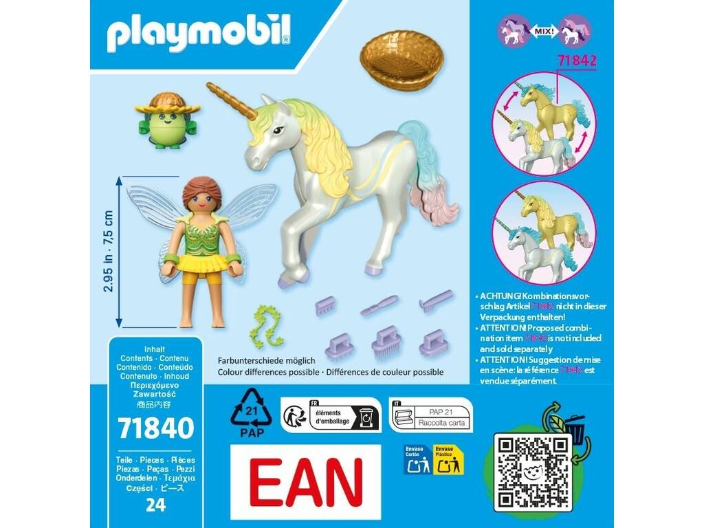 Playmobil Licorne Rainbow Flower avec fée