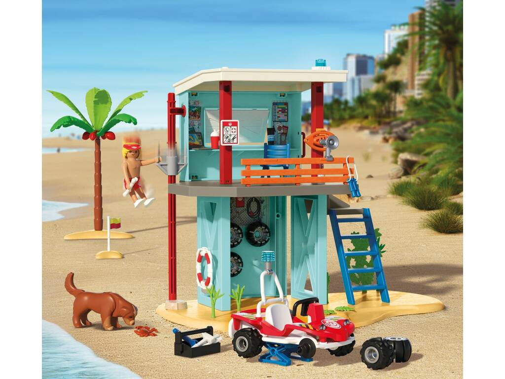 Playmobil My Life Torre de Vigilancia con Coche de Playa