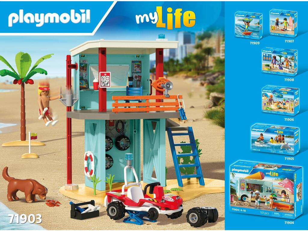 Playmobil My Life Torre de Vigilancia con Coche de Playa