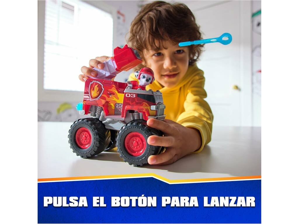 Patrulla Canina Rescue Wheels Figura Marshall con Vehículo Fire Truck