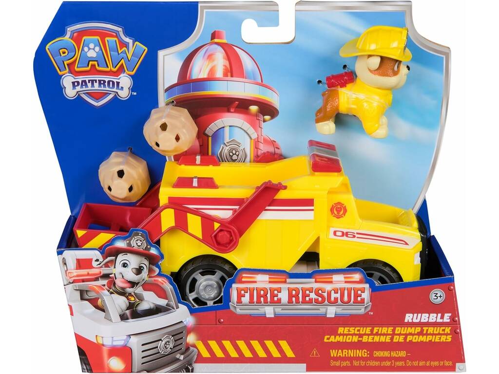 Patrulha Canina Fire Rescue Rubble com Veículo de Carga de Bombeiros