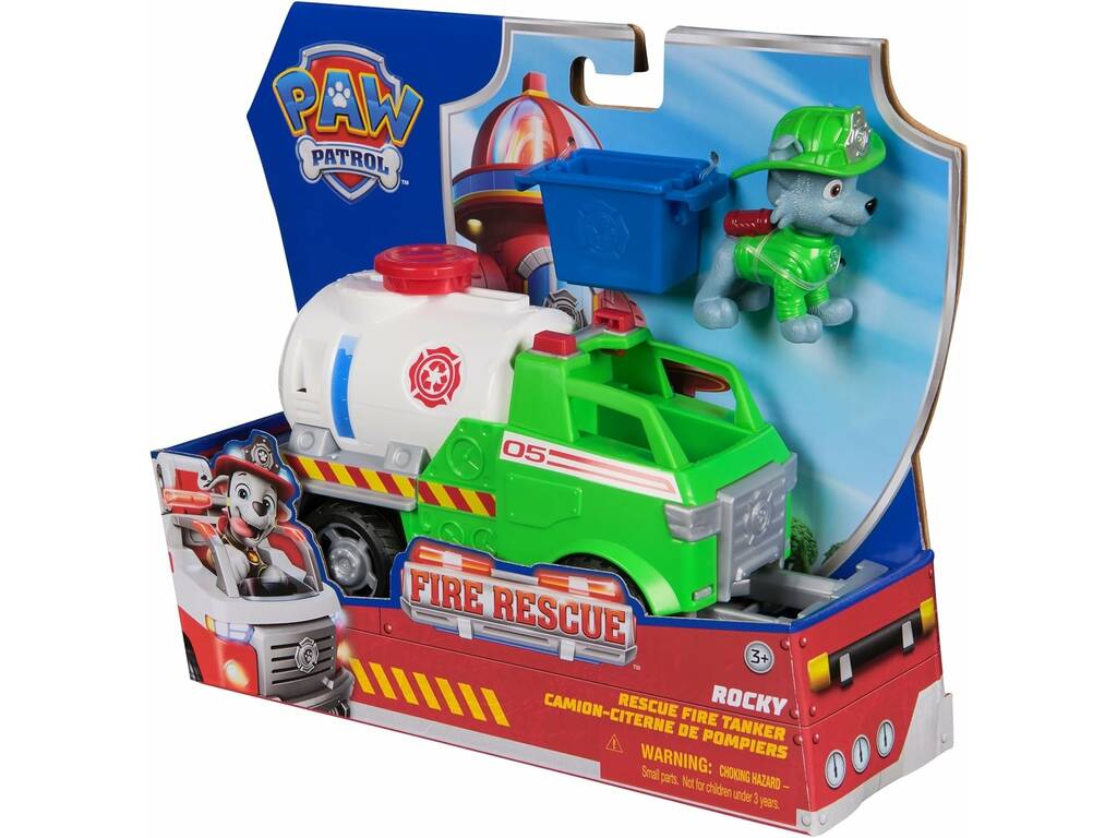 Paw Patrol Rocky con camion dei pompieri