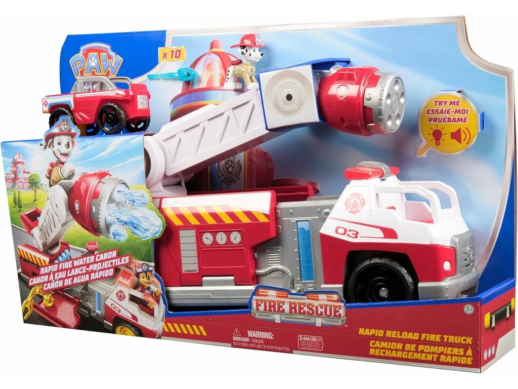 Paw Patrol Fire Rescue Marshall con camion dei pompieri con luci e suoni
