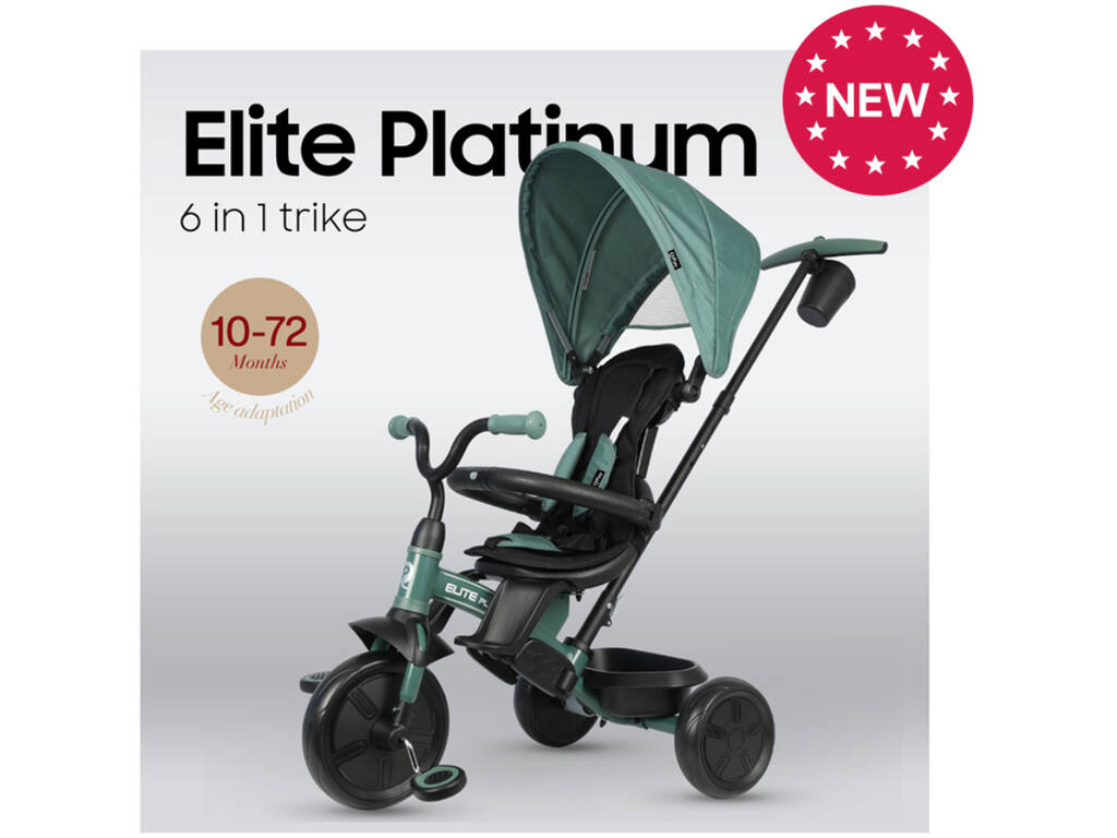 Tricycle Elite Platinum 6 en 1 Siège pivotant