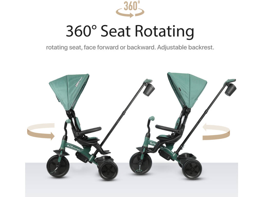 Tricycle Elite Platinum 6 en 1 Siège pivotant