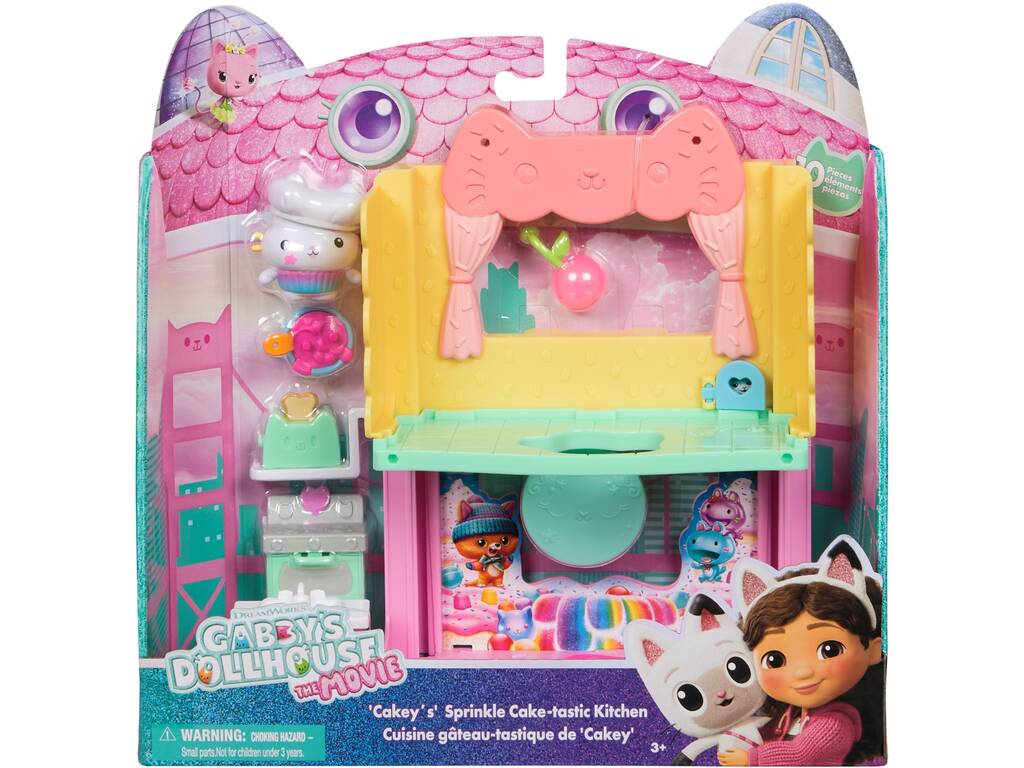 La casa delle bambole di Gabby Playset Camera da letto Cucina di Cakey