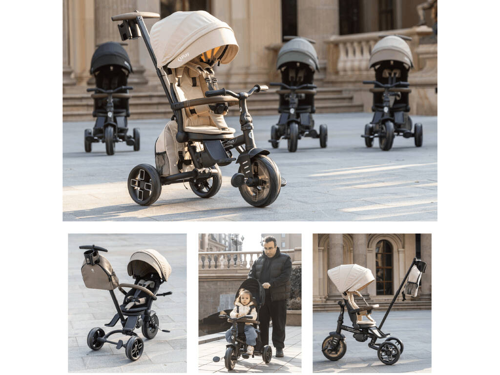 Triciclo Comfo Max 8 in 1 Beige Pieghevole