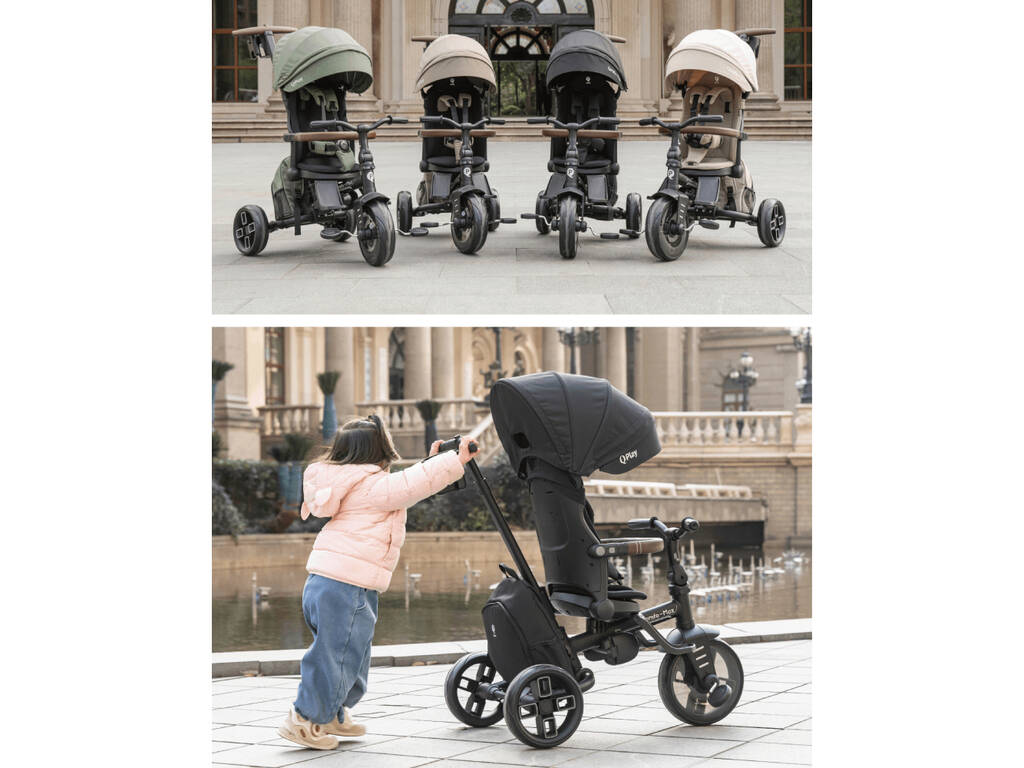 Triciclo Comfo Max 8 in 1 Beige Pieghevole