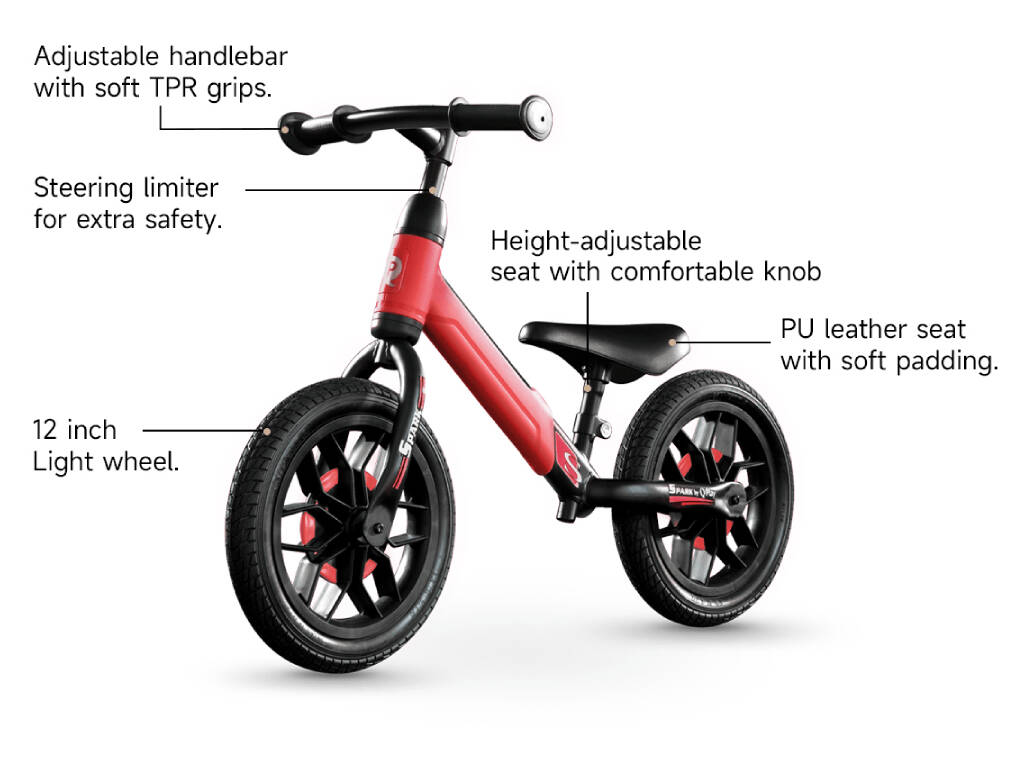 Bicicletta senza pedali Spark rossa 12