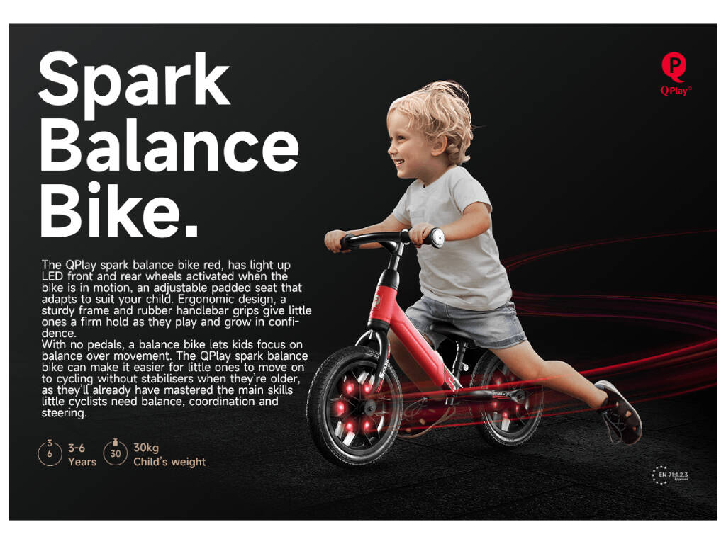 Bicicletta senza pedali Spark rossa 12