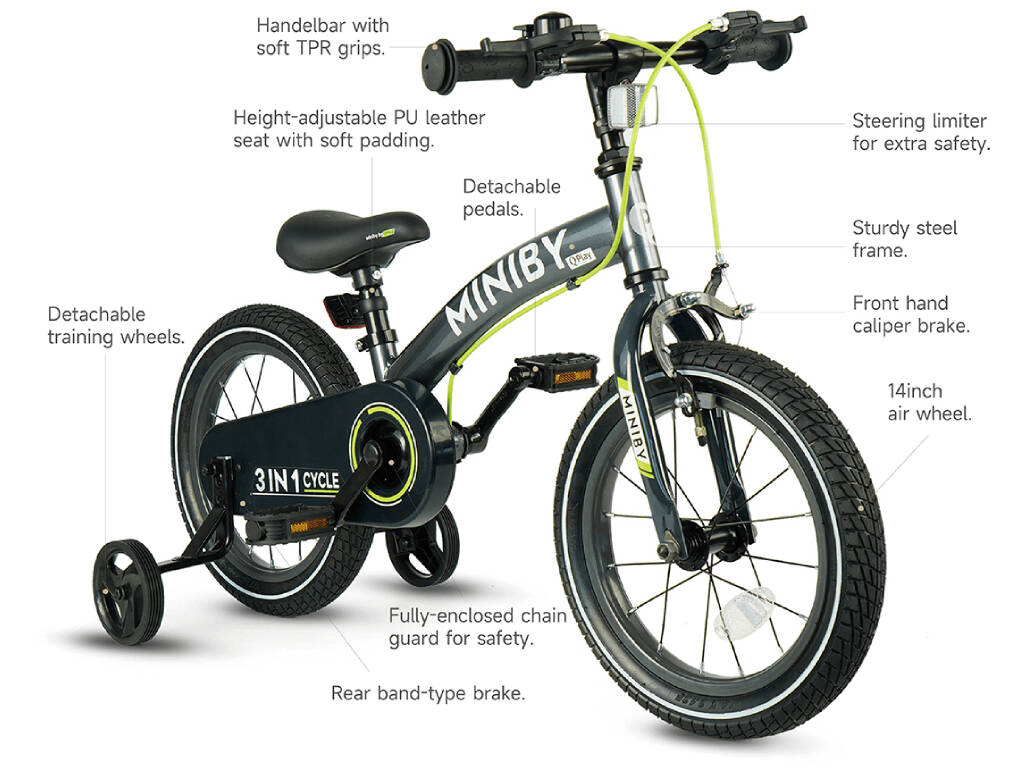 Bicicletta Miniby 3 in 1 da 14