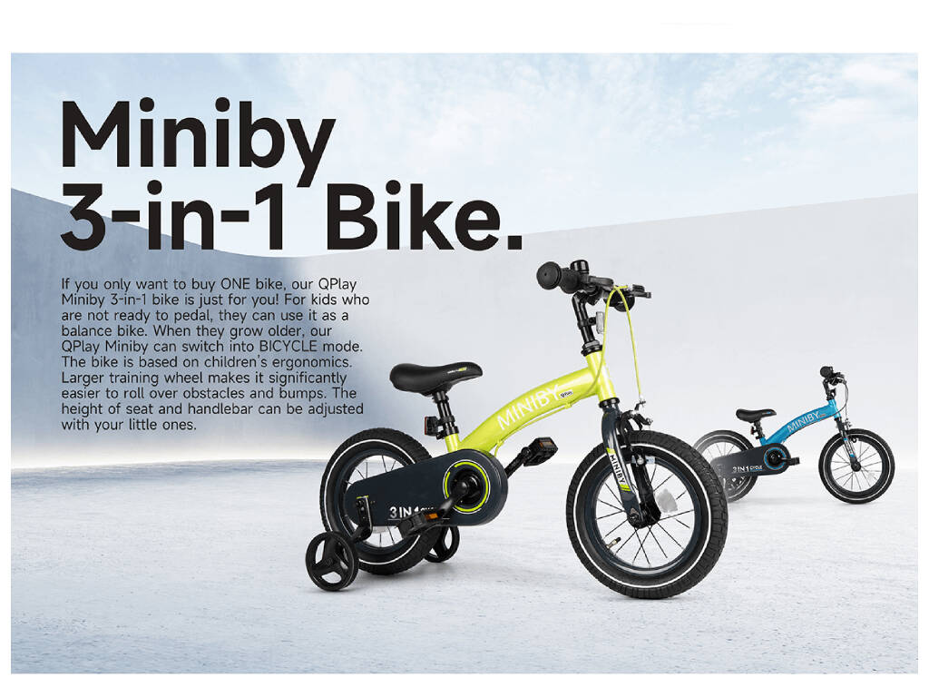 Bicicletta Miniby 3 in 1 da 14