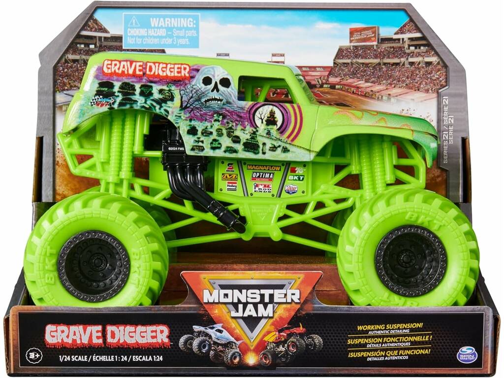 Monster Jam Veicolo Metal Grave Digger 1:24