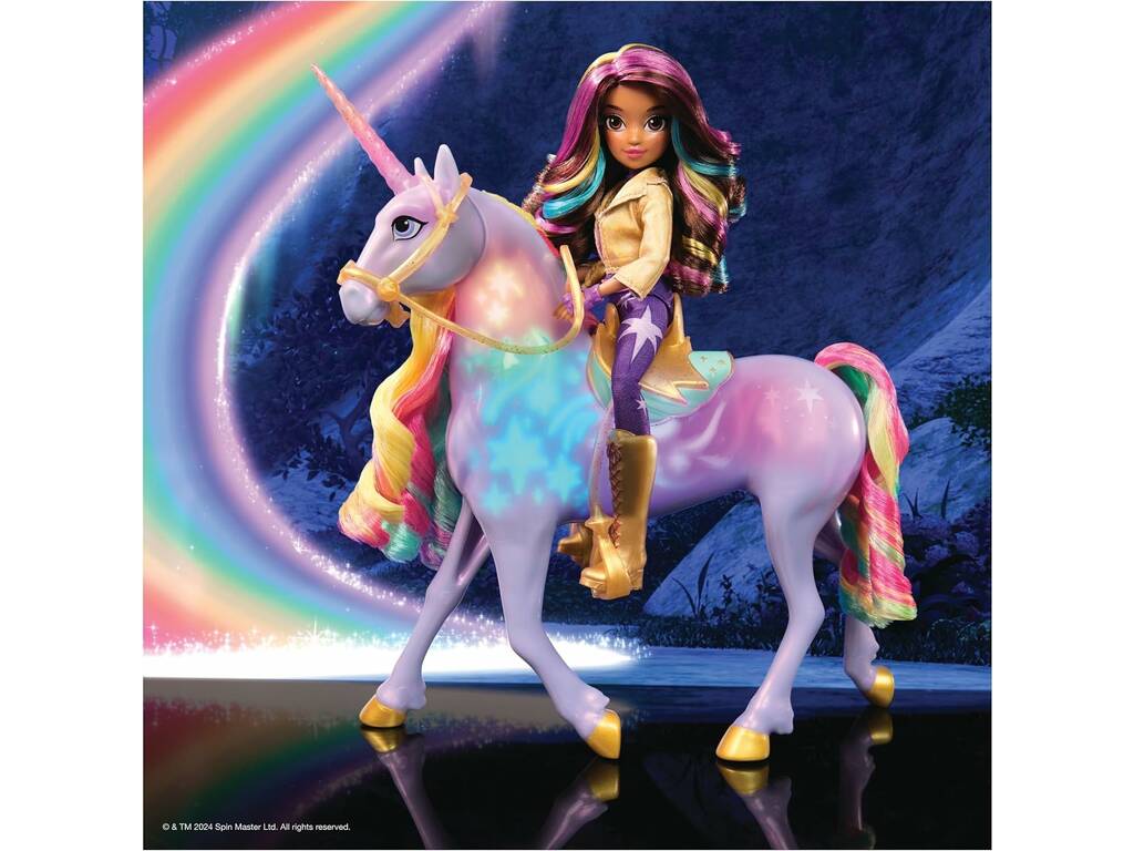 Unicorn Academy Boneca Sophia e Rainbow com Luz e Sons