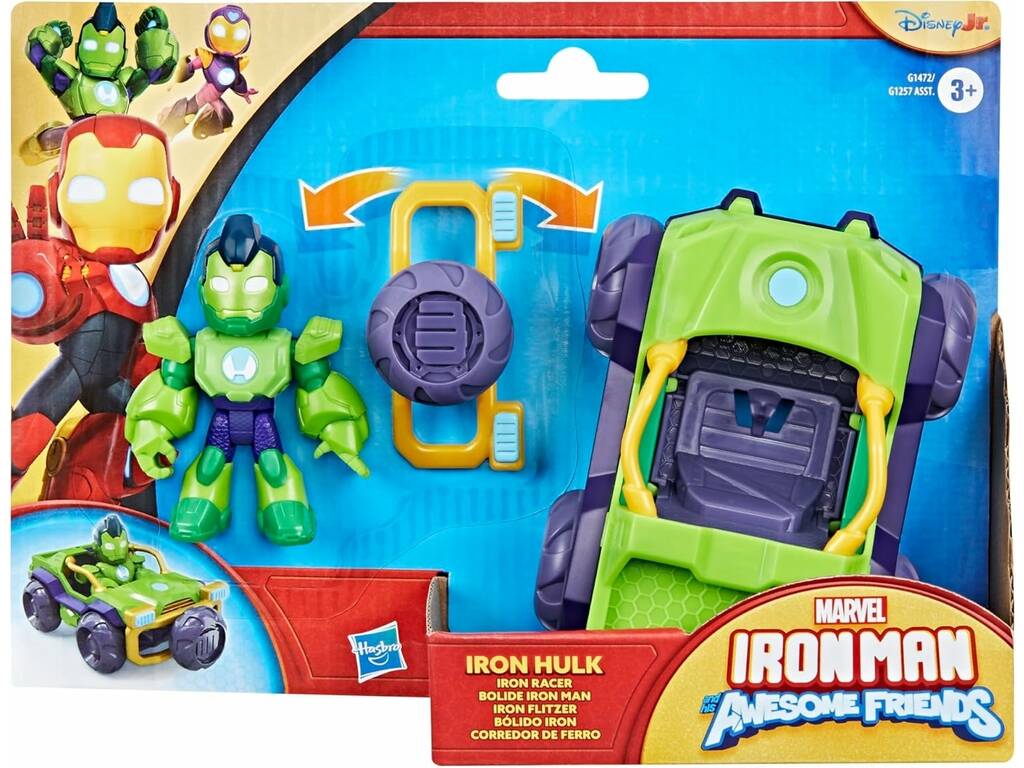 Marvel Iron Man And His Awesome Friends Figura Iron Hulk con bolide Iron