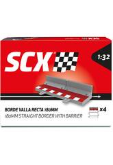 Scalextric Classic 1:32 Pack 4 barrières avec rebord pour lignes droites de 180 mm