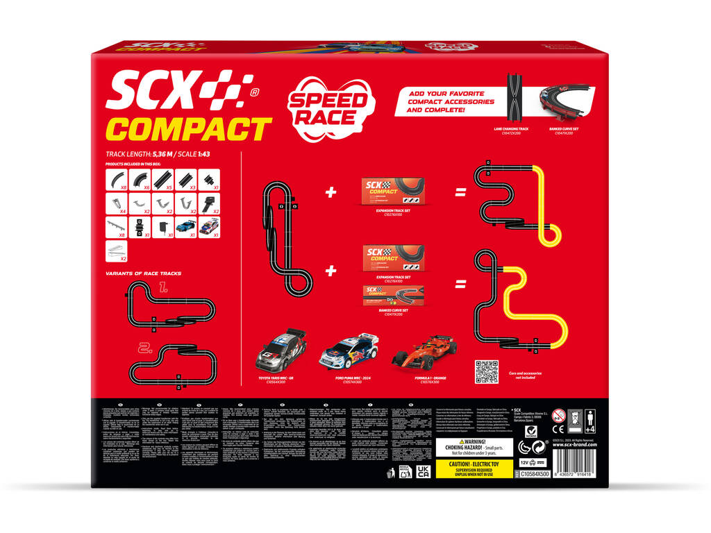 Scalextric Compact 1:43 Circuito Speed Race con 2 veicoli