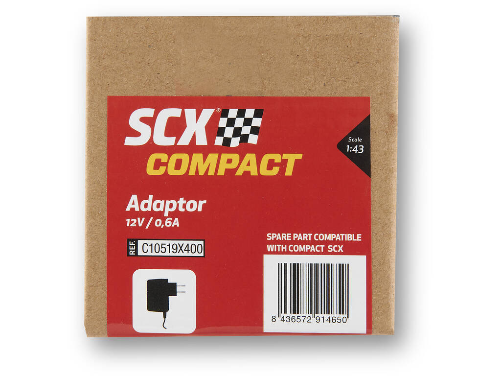 Scalextric Compact 1:43 Transformador Electrónico de 12V y 0,6A
