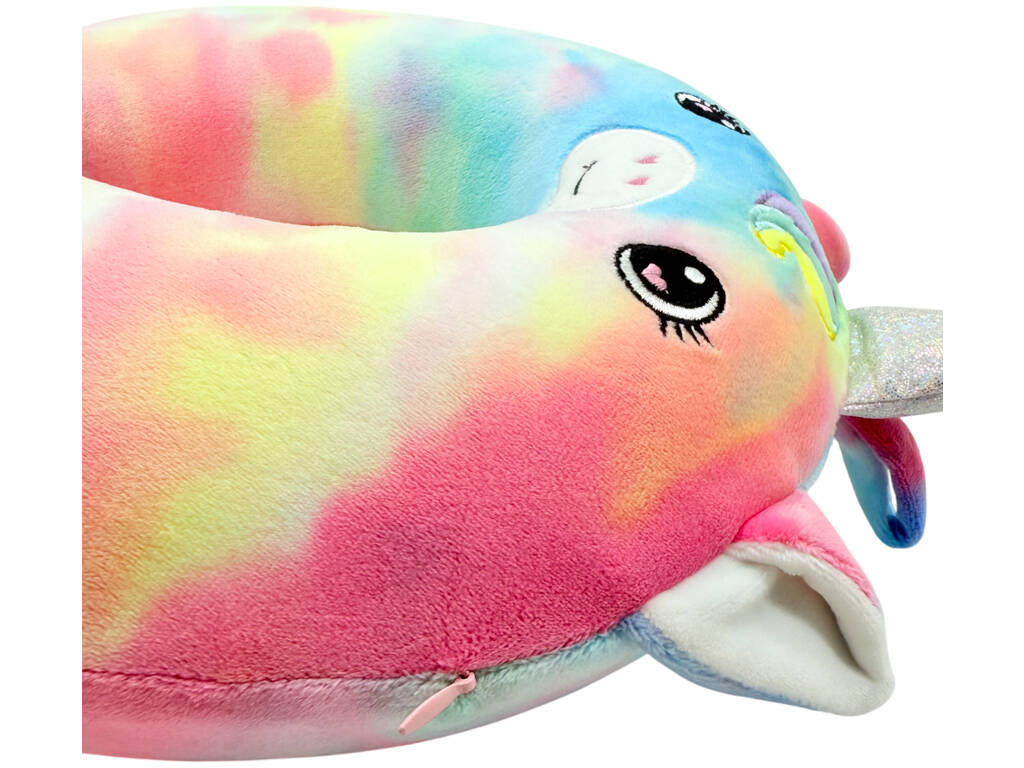 Cuscino da viaggio per collo Unicorno multicolore 27x27 cm
