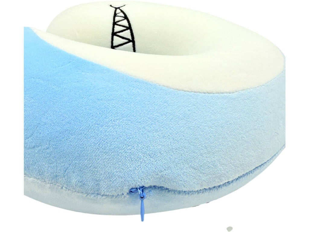 Oreiller de voyage pour le cou Requin bleu et blanc , 27 x 27 cm