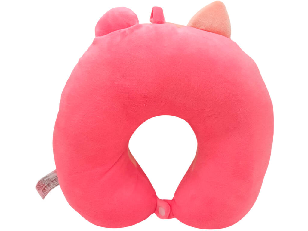 Cuscino da viaggio per collo Gatto Rosa e Fragola 27x27 cm
