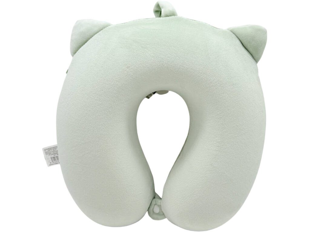Cuscino da viaggio per collo Gatto Verde 27x27 cm