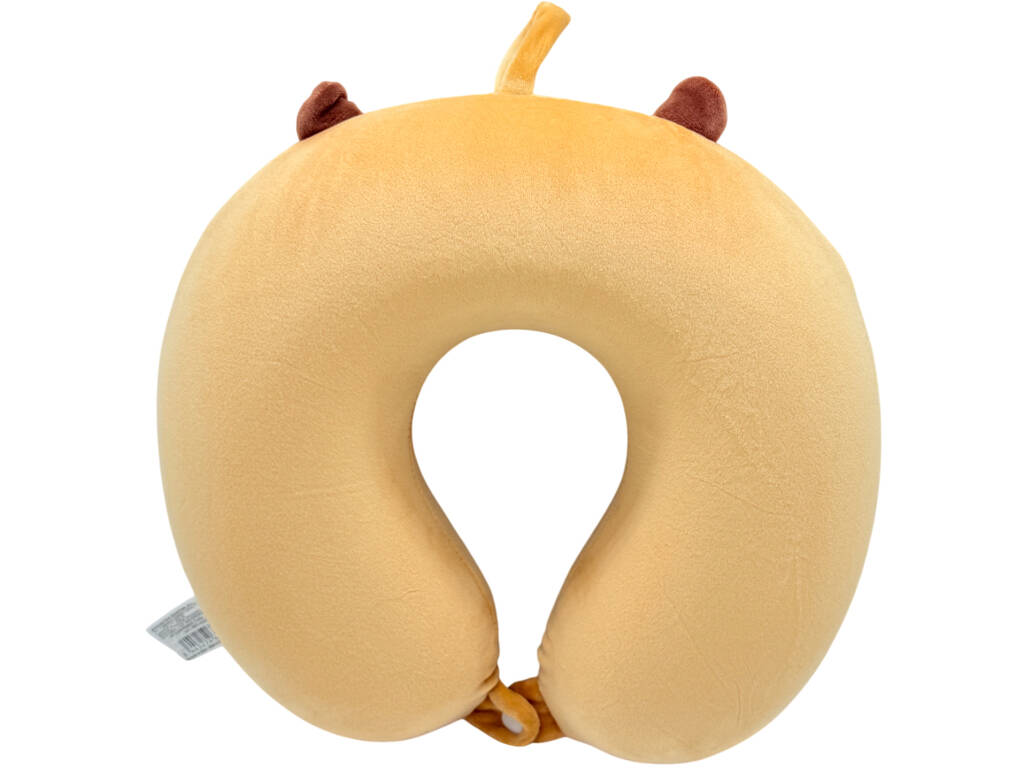 Cuscino da viaggio per collo Capibara Marrone 27x27 cm