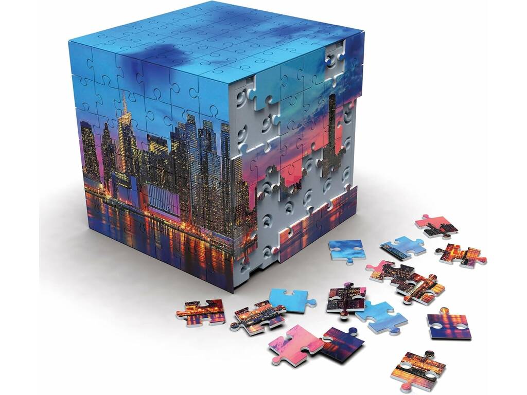 Puzzle 3D NY Skyline Panorama Cube 6 en 1 avec 216 pièces